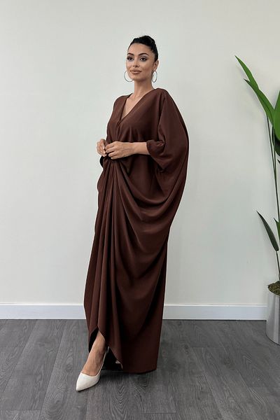 giyimmasalı Φόρεμα Bat Sleeve Crepe Jesik - ΚΑΦΕ