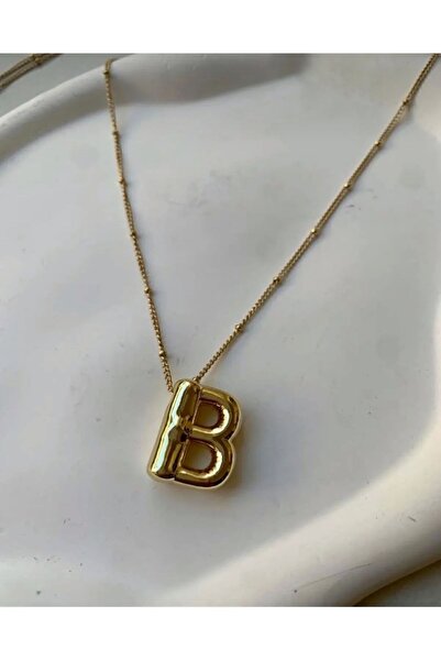 Asia by Leuvoié Üç Boyutlu Çelik B Harfli Balon Kolye
