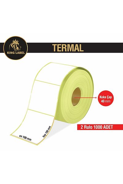 KİNG LABEL Etichetă termică cu coduri de bare 100x100 2 role de 500 de rulouri