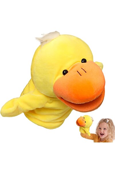 PeriYedi Ördek El Kuklası Çalışan Ağızlı Çocuk Peluş El Kuklaları