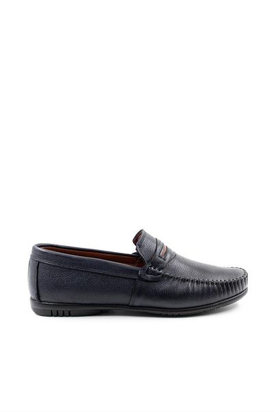 FAST STEP Genuine Leather Navy Blue Men's Casual Shoes 585ma203