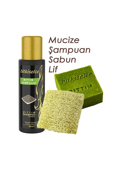 bitkiselce Miracle Bıttım Shampoo & Natural Pumpkin Fiber Bıttım Soap with Peeling Effect