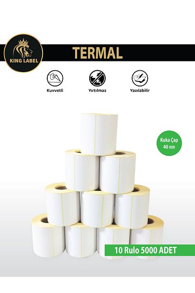 KİNG LABEL Etichetă termică cu coduri de bare 100x100 10 role de 500 de role