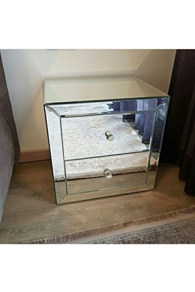 Gençtürk Luxury Beyaz Aynalı Komidin En 50 Cm Derinlik 45 Cm Yükseklik 55cm