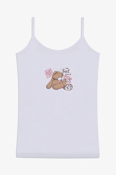 koza iç giyim Girl's Teddy Bear Patterned Cotton Athlete Briefs Set