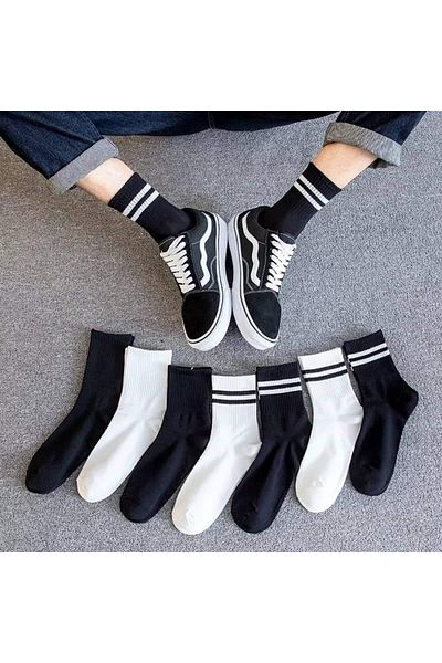 Elsisocks Комплект класически колежански раирани чорапи от 7 части