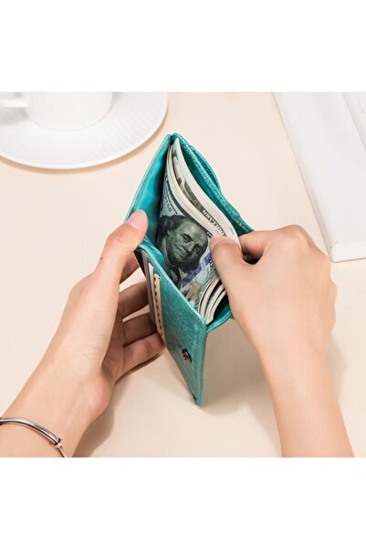 Contact’S Контакти Maida - Shine Serie Шкіряний гаманець блакитного кольору