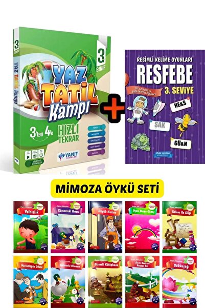 Yanıt Yayınları Yanıt 3. Sınıf Yaz Tatil Seti - 3 .sınıftan 4. Sınıfa Hazırlık 2024 Resfebe Kelime Oyunları