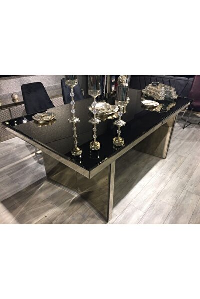 Gençtürk Luxury Sadece Bronz Aynalı Masa 220x100 Yük 75 Sandalyeler Hariçtir