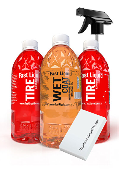 Fast Liquid Hızlı Cila Ve Lastik Parlatıcı Sprey Set Ultra Parlaklık Ve Su It...