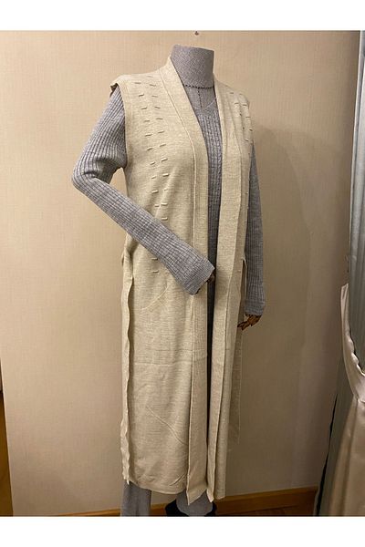 TEK Belted Hijab Youth Vest SINGLE Knitwear / Cream
