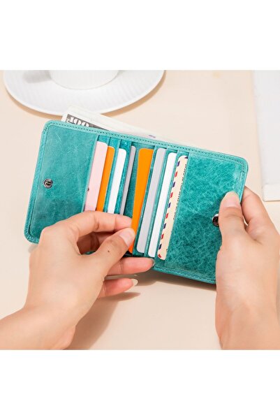 Contact’S Контакти Maida - Shine Serie Шкіряний гаманець блакитного кольору