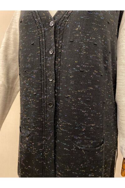 TEK Triko Anne Yelek / Kırçıllı Siyah