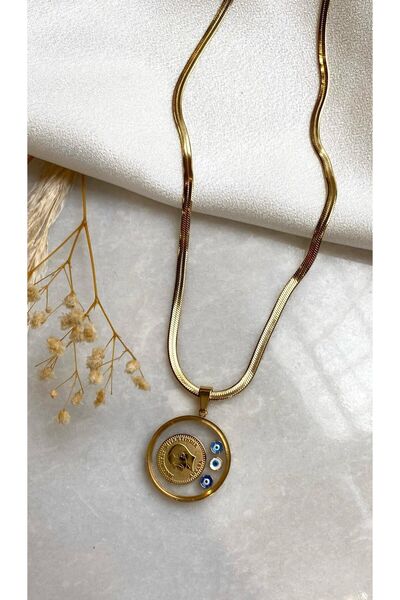 stainles steel Çelik Gold Kuyumcu Model İtalyan Zincir Çeyrek Fanus Model 316L
