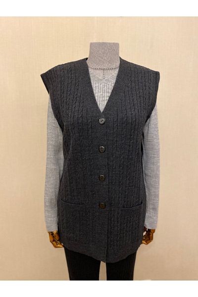TEK Knitwear Winter Wool Mother Vest / Anthracite