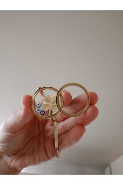 Edaco Cam Çerçeveli Açılan kolye (çeyrek ve yarım altın )