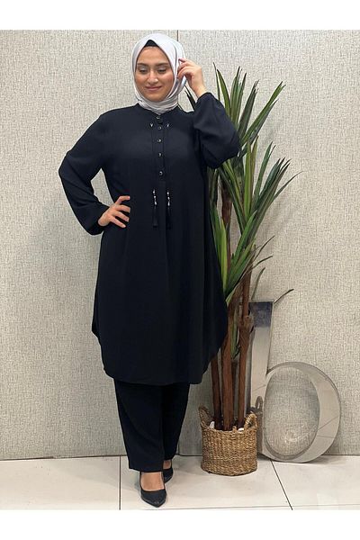 Butik büyük beden Extra Oversize Tunic - String Front Design