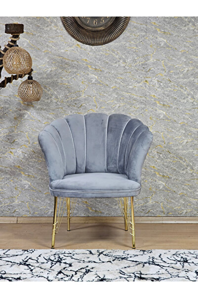 ZAFİR Tekli Gold Kaplama Tel Ayak Papatya Çay Seti Koltuk Takımı , Balkon, Salon, Ofis, Cafe Koltuk Takımı