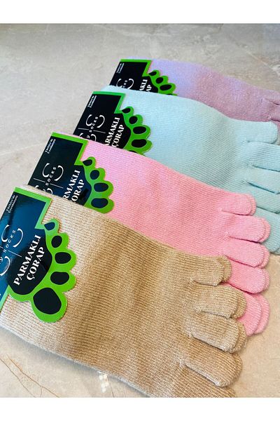 Sky Socks Σετ Unisex 4 τεμαχίων με άρωμα μπαμπού - Κάλτσες κατά του μανιταριού με δάχτυλα