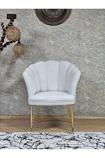 ZAFİR Tekli Gold Kaplama Tel Ayak Papatya Çay Seti Koltuk Takımı , Balkon, Salon, Ofis, Cafe Koltuk Takımı