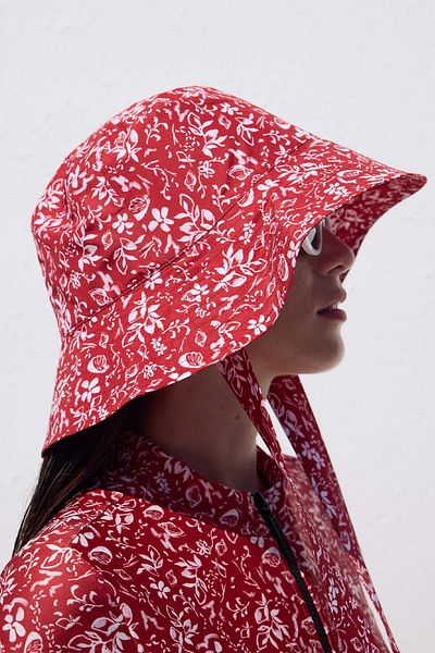 Manuka Roter Schell Bucket Hat – mit Schnürung