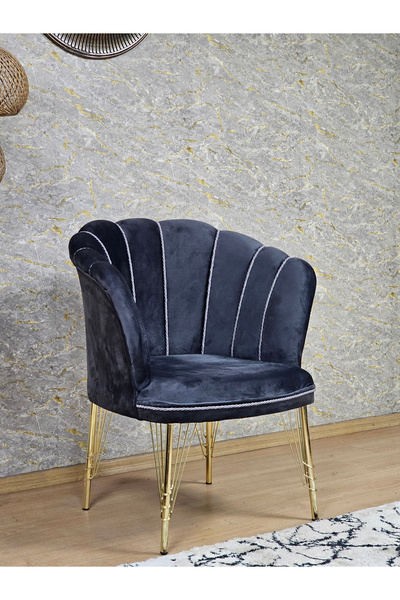 ZAFİR Tekli Gold Kaplama Tel Ayak Papatya Çay Seti Koltuk Takımı , Balkon, Salon, Ofis, Cafe Koltuk Takımı