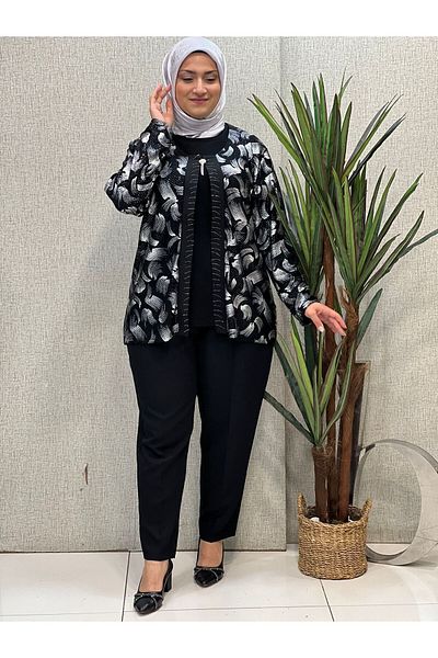 Butik büyük beden Blouse with Inside and Outside Design