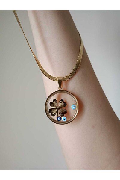 Edaco Cam Çerçeveli Açılan kolye (çeyrek ve yarım altın )