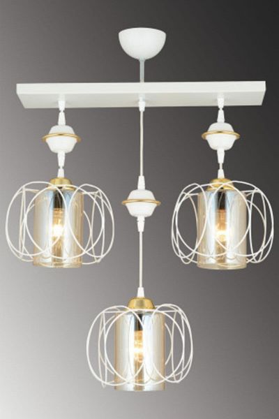 SONSUZ AYDINLATMA&AVİZE Row of White 3-Plus Sun Downward Facing Luxury Chandelier