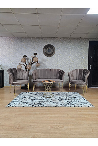 ZAFİR Gold Kaplama  Tel Ayak Papatya Çay Seti Koltuk Takımı , Balkon, Salon, ...