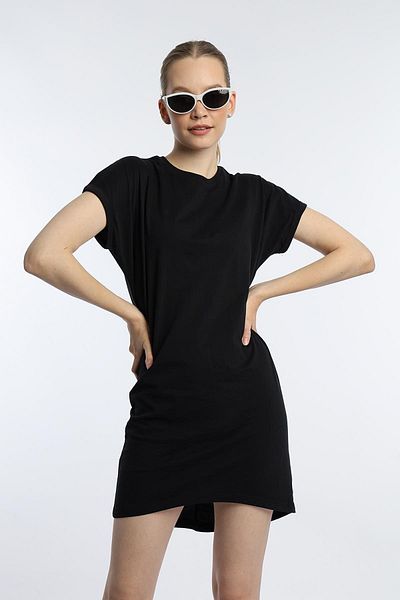 QUHOX Rochie de damă, unită, mărime mini, neagră