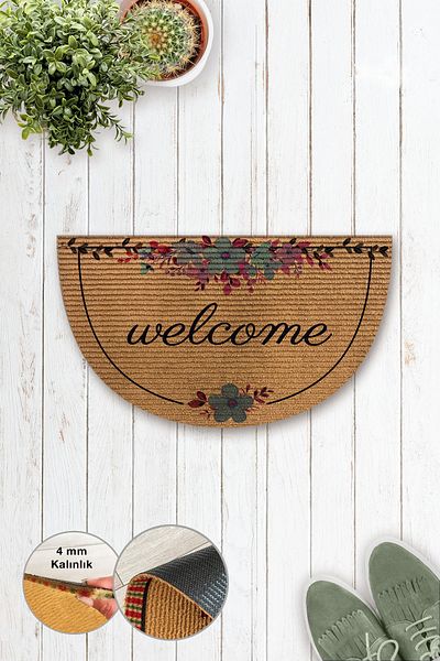 Popcorn Kids Half-Monn Hali Mat - Welcome Flower