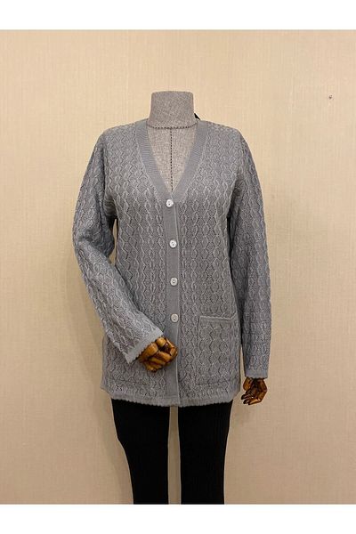 TEK Seasonal Mercerized Mother's Pocket Cardigan / Gray