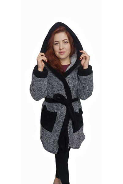 brntekstil Welsoft Plush Dressing Gown Hooded Bathrobe Unisex