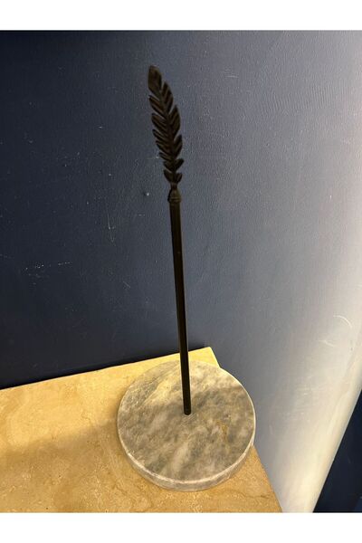 helya marble Napkin Holder Grey Marble Black Feather