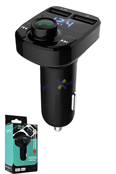 KamardoMessa X8 Bluetooth Araç Fm Modülatör Mp3 Çalar Usb Hafıza Kartı Hızı Ş...