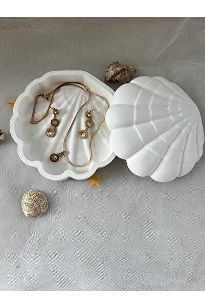 Love Candle Dekor İstiridye Kapaklı Kutu, Organizer, Takı Kutusu, Dekoratif K...