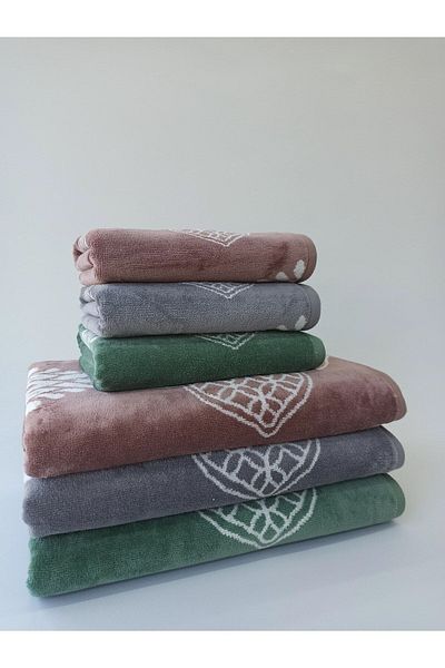 Özdilek Majolika Beach Size Bath Towel Set - 70x140 Cm 50x90 Cm