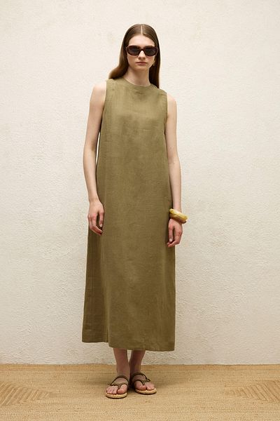 Manuka Bequemes, ärmelloses Leinenkleid von Judge
