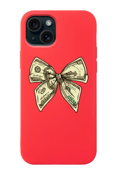 shoptocase Iphone 15 Uyumlu Money Kurdele Desenli İçi Süet Silikon Lansman Te...