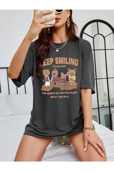 DAXİS Sportwear Company Μπλουζάκι Oversize Keep Smiling Crew Neck
