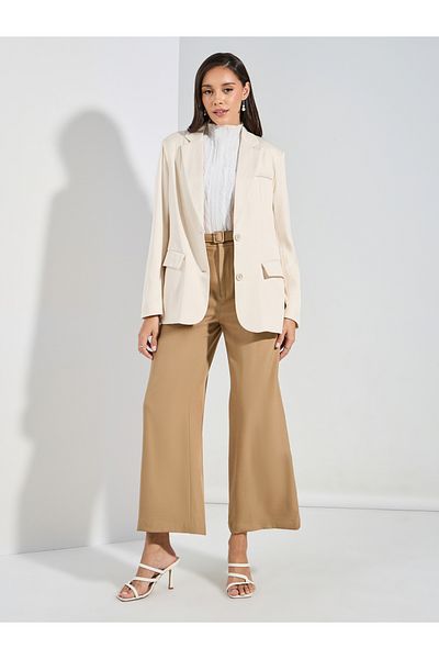 Styli Regular Fit Longline Blazer with Flap Detail