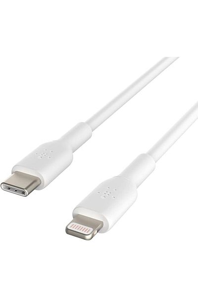 Belkin USB-C to Lightning Cable for iPhone Fast Charging, MFi-Certified Iphone Usb-C Cable, 1M, White