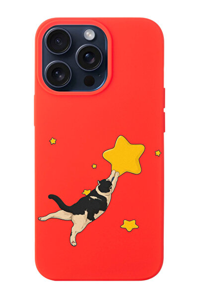 shoptocase Iphone 15 PRO Uyumlu Kedi Desenli İçi Süet Silikon Lansman Telefon...