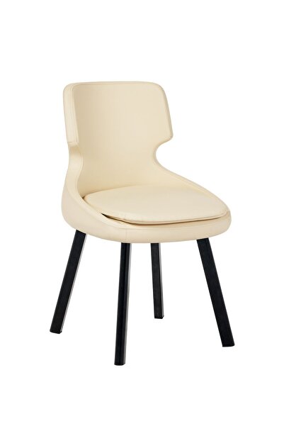 MARKAELZ SİYAH METAL AYAKLI SALON/MUTFAK SANDALYESİ SELEKULAK (DERİ)