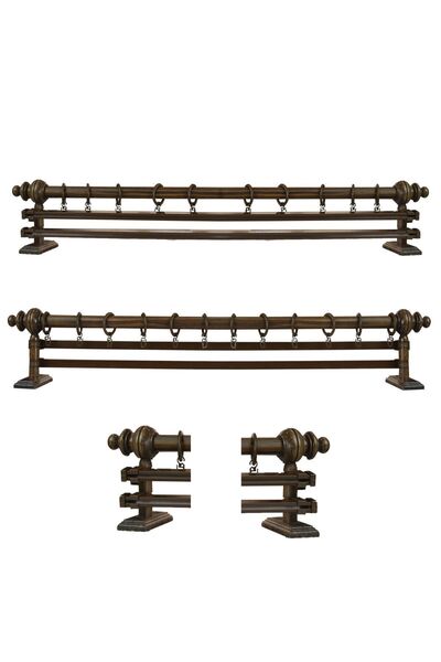 Perdejim Umeraș Cortina Rustică Din Lemn Dublă Șină Nuc - Tub Rustic 100 Cm