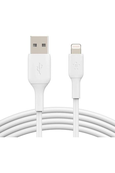 Belkin Boost Charge Lightning Cable for iPhone 14, iPad, AirPods - MFi-Certified, 1m, White