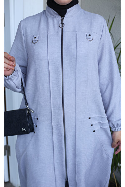 MARFİM Λινό Καπάκι - Γυναικείο, με Λεπτομέρεια και Τσέπη