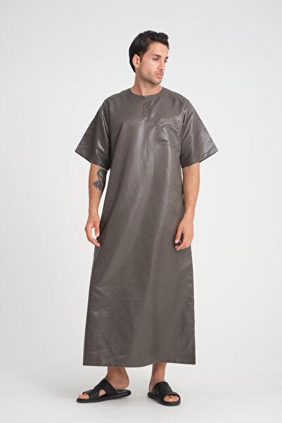 Mercan Hijab Γυαλιστερό Κοραλί Φίσταν - Κοντό Μανίκι