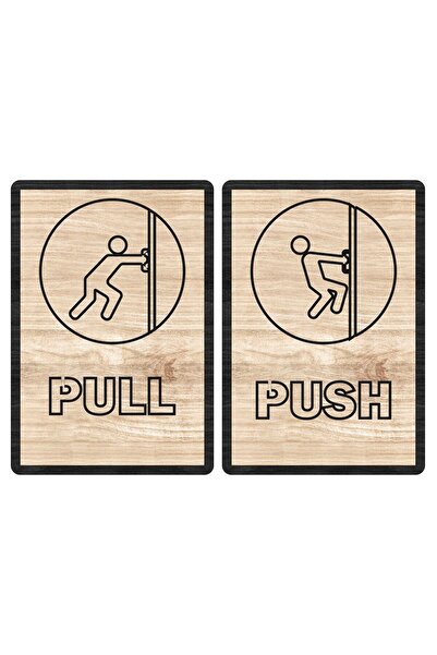 Aldebaran Reklam علامة تحذيرية مربعة الشكل من سلسلة سحب الدفع الإنجليزية من خشب القيقب باللون الأسود